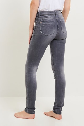 Jeans slim push-up a vita alta - Grigio