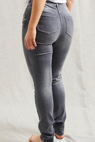 Jeans slim push-up a vita alta - Grigio
