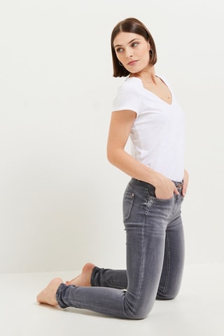 Jeans slim push-up a vita alta - Grigio