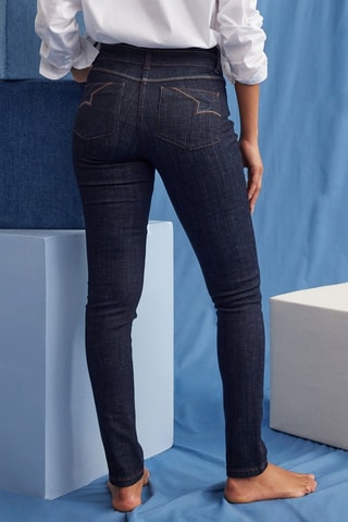 Jeans slim a vita alta - Blu scuro