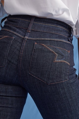 Jeans slim a vita alta - Blu scuro