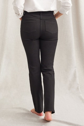 Jeans straight a vita alta - Nero