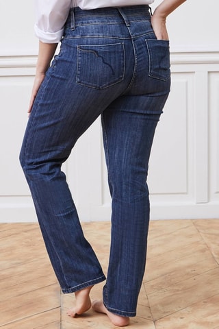 Jeans straight a vita alta - Blu scuro