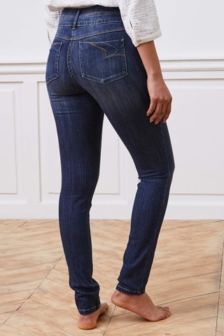 Jeans slim a vita alta - Blu scuro