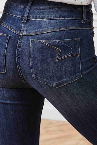 Jeans slim a vita alta - Blu scuro