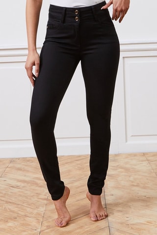 Jeans slim a vita alta - Nero