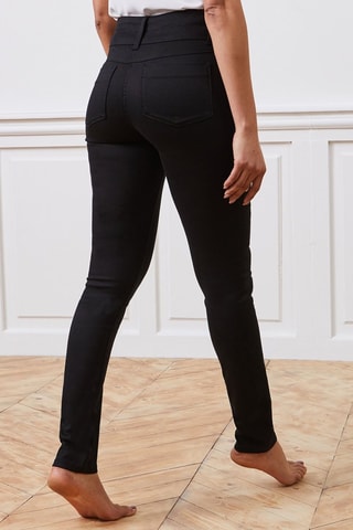 Jeans slim a vita alta - Nero