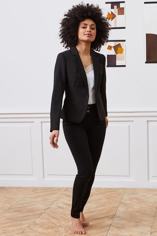 Jeans slim a vita alta - Nero