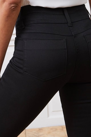 Jeans slim a vita alta - Nero