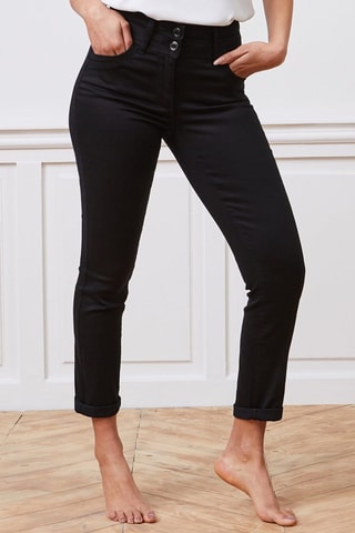 Jeans a vita alta - Nero