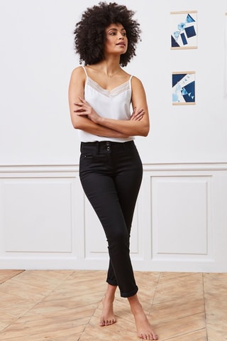 Jeans a vita alta - Nero