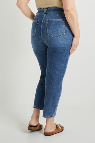 Jeans a vita alta - Grigio