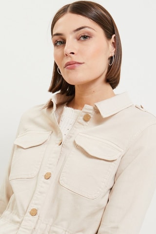Giacca in jeans - Beige