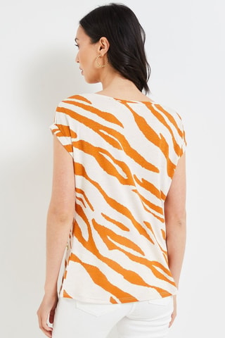 Top - Beige e arancione