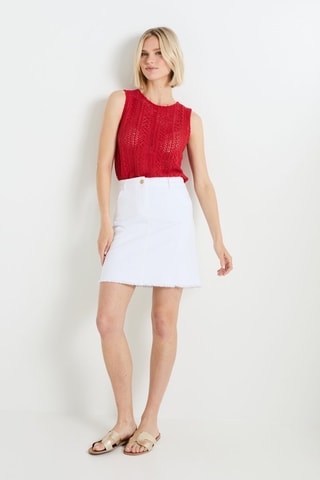 Top effetto uncinetto - Rosso