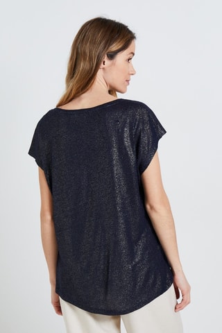 T-shirt in lino - Navy