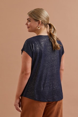 T-shirt in lino - Navy