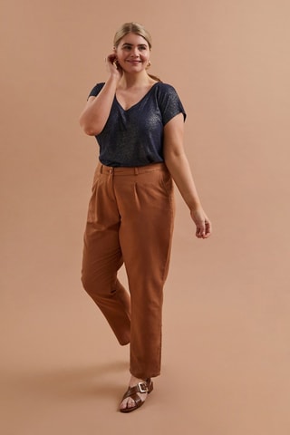 T-shirt in lino - Navy