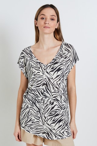 T-shirt in lino - Ecrù