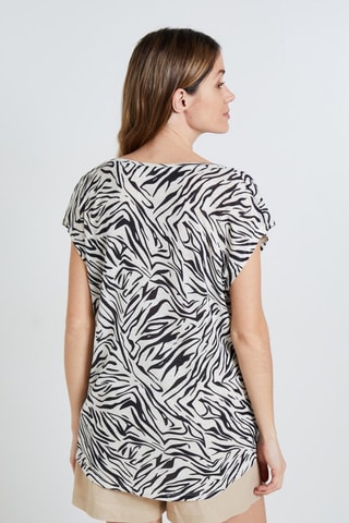 T-shirt in lino - Ecrù