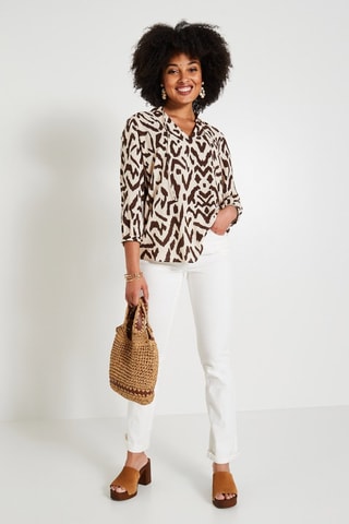 Blusa - Marrone ed ecrù