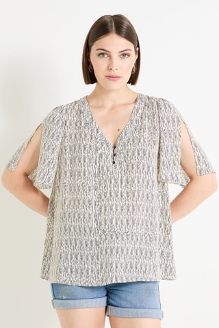 Blusa - Beige e grigio scuro