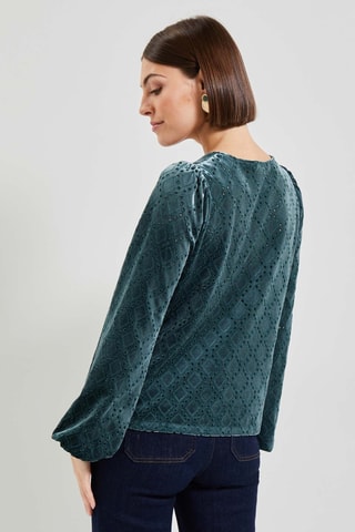 Blusa in velluto - Verde