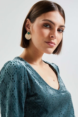 Blusa in velluto - Verde