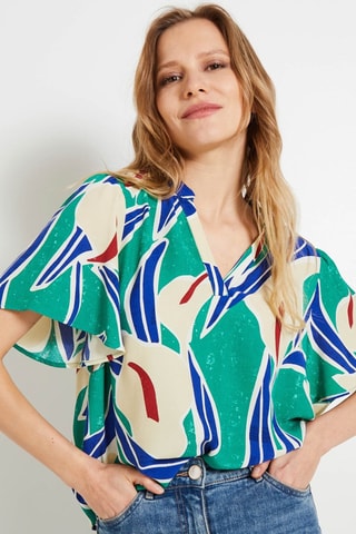 Blusa - Verde chiaro ed ecrù