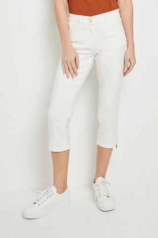 Pinocchietto in jeans a vita alta - Bianco