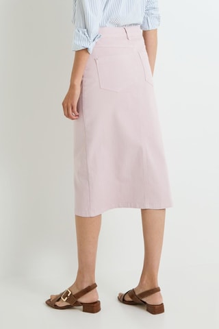 Gonna midi in jeans - Rosa