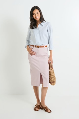 Gonna midi in jeans - Rosa