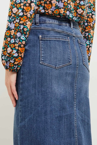 Gonna taglio dritto in jeans - Blu