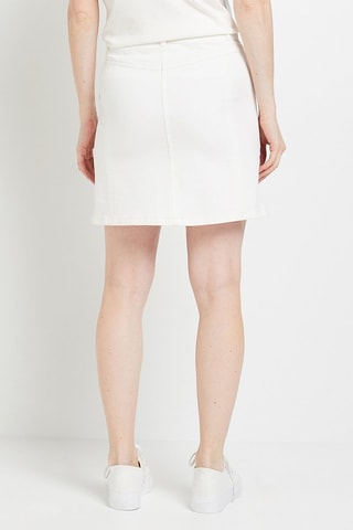 Gonna a trapezio in jeans  - Bianco
