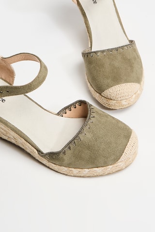 Espadrillas con zeppa - Kaki