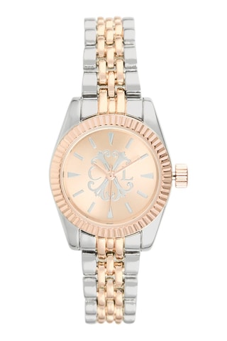 Reloj esqueleto de cuarzo de aleación - Plateado y rosa dorado