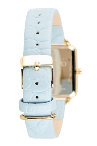 Reloj de cuarzo de poliuretano - Azul y dorado