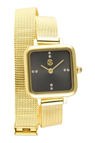 Reloj de cuarzo de metal aleado - Dorado y negro