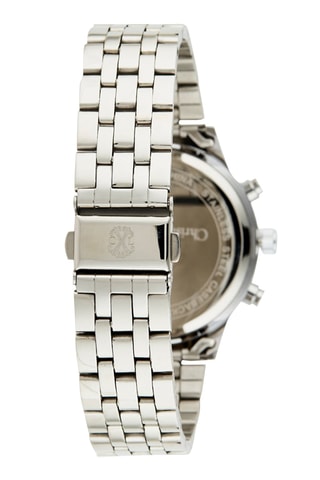 Reloj de cuarzo de aleación - Cronógrafo - Plateado y blanco
