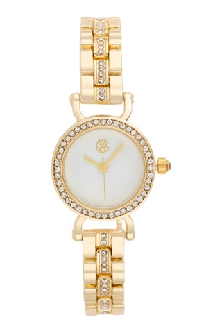 Reloj de cuarzo de metal aleado - Dorado y blanco