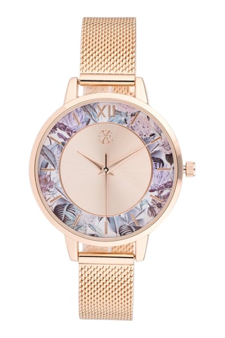 Reloj de cuarzo de metal aleado - Rosa dorado
