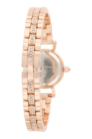 Reloj de cuarzo de metal aleado - Rosa dorado y negro
