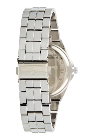 Reloj de cuarzo de metal aleado - Plateado y negro