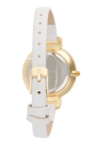 Reloj de cuarzo de poliuretano - Blanco y dorado