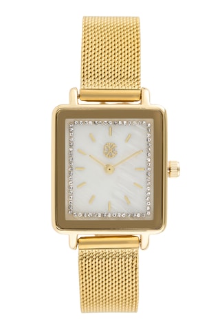 Reloj de cuarzo de metal aleado - Dorado y blanco