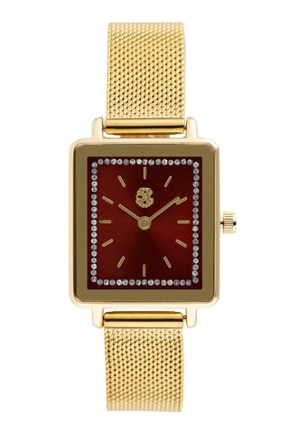 Reloj de cuarzo de metal aleado - Dorado y rojo