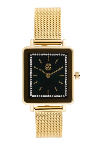 Reloj de cuarzo de metal aleado - Dorado y negro