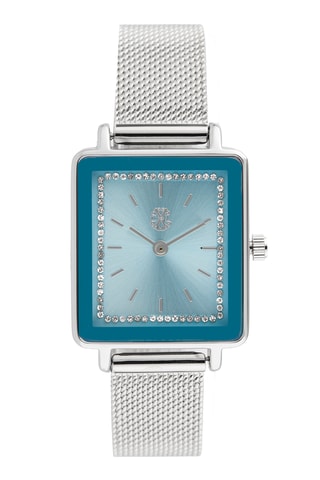 Reloj de cuarzo de metal aleado - Plateado y azul