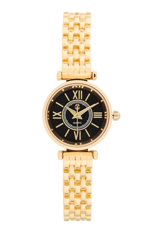 Reloj de cuarzo de metal aleado - Dorado y negro