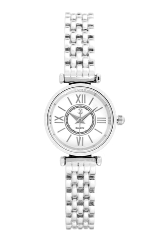Reloj de cuarzo de metal aleado - Plateado